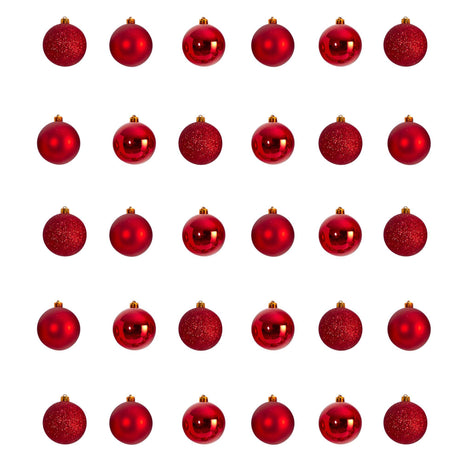 Holiday Christmas 30 Count 2.5” Shatterproof Ornament Set with Re-Useable Storage Container-Ornament-Parc Decor