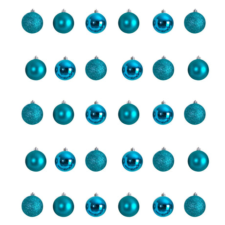 Holiday Christmas 30 Count 2.5” Shatterproof Ornament Set with Re-Useable Storage Container-Ornament-Parc Decor