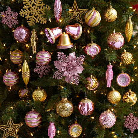 Holiday Deluxe Shatterproof, 70 Count Christmas Tree Ornament Box Set, Reusable Container-Ornament-Parc Decor