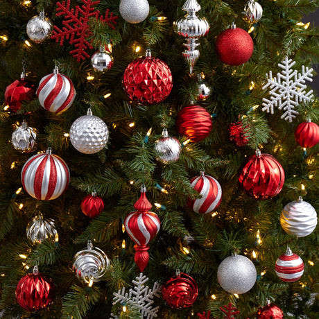 Holiday Deluxe Shatterproof, 81 Count Christmas Tree Ornament Box Set, Re-Useable Container-Ornament-Parc Decor