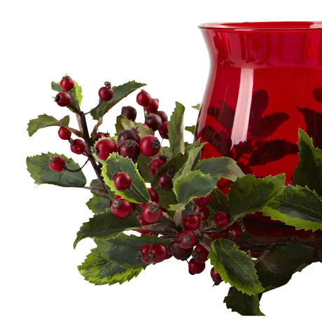 Holly Berry Candle Holder-Candelabrum-Parc Decor