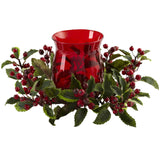 Holly Berry Candle Holder-Candelabrum-Parc Decor