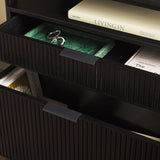 Holmes Modern Scandinavian Reeded Wide Bookshelf-Home Office-Parc Decor