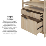 Holmes Modern Scandinavian Reeded Wide Bookshelf-Home Office-Parc Decor