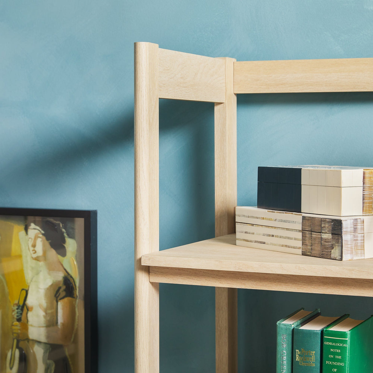 Holmes Modern Scandinavian Reeded Wide Bookshelf-Home Office-Parc Decor