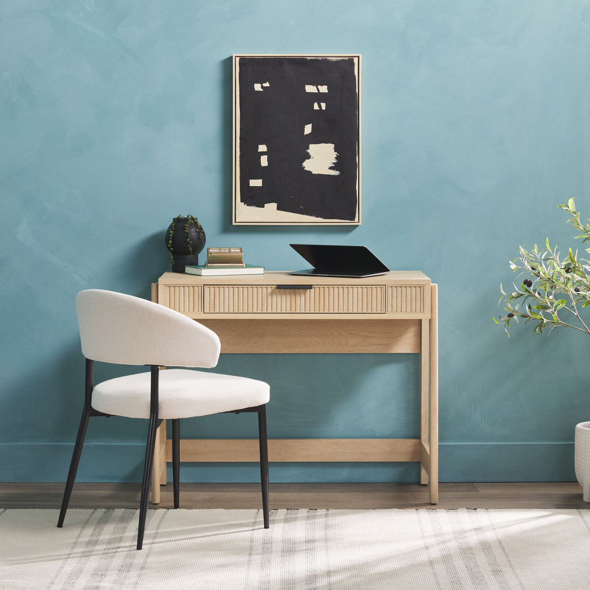 Holmes Modern Scandinavian Reeded Writing Standing Desk-Home Office-Parc Decor