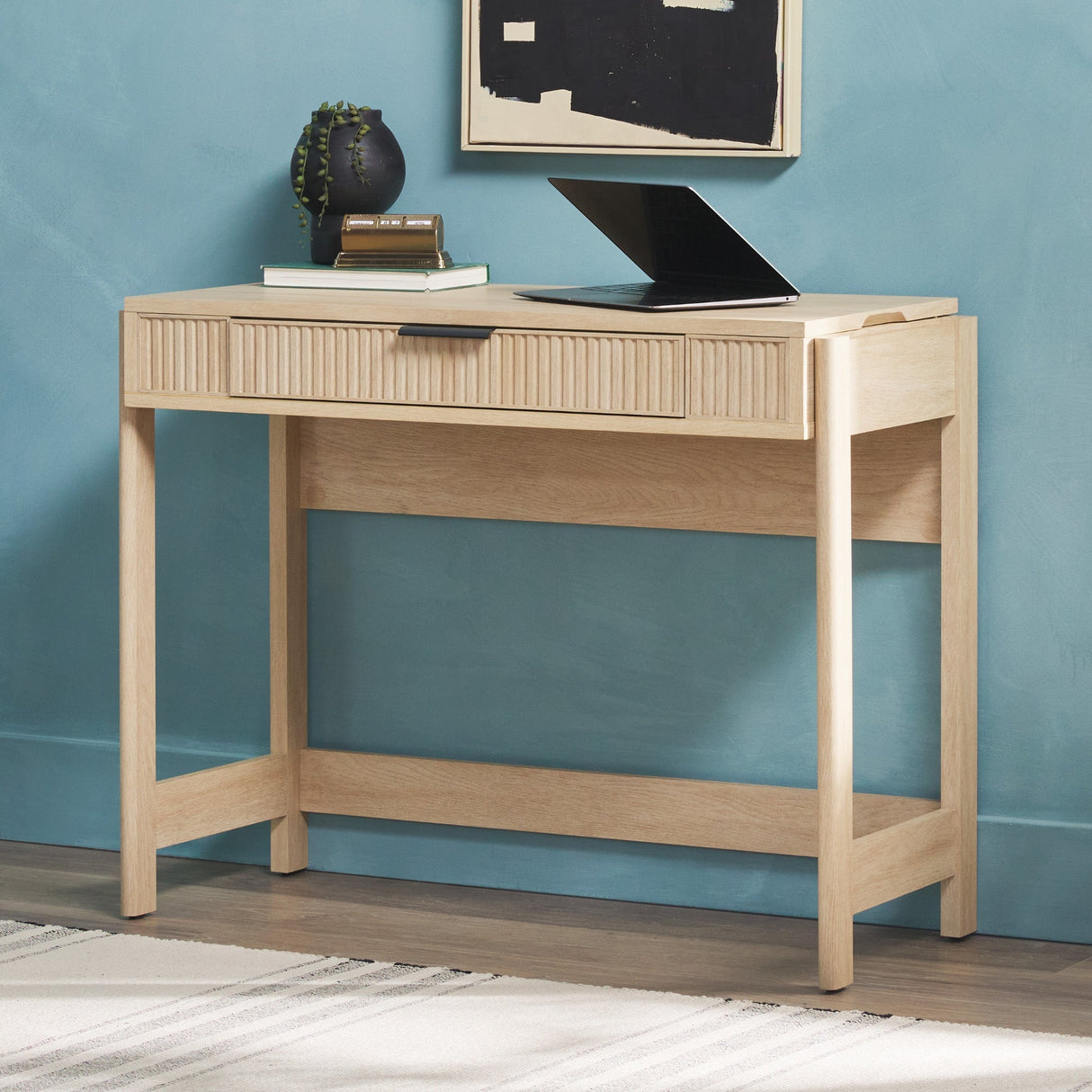 Holmes Modern Scandinavian Reeded Writing Standing Desk-Home Office-Parc Decor