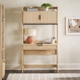 Holmes Modern Scandinavian Reeded Writing Storage Desk with USB