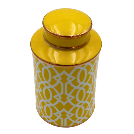 Honeycomb Yellow Ceramic Ginger Jar