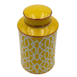 Honeycomb Yellow Ceramic Ginger Jar