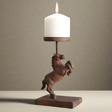 Horse Candle Holder in Rustic Cast Iron-Candle Holder-Parc Decor