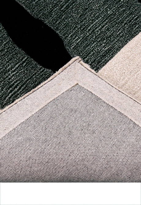 Horse Rider Pattern Beige And Black Hand Tufted 5x8 Wool Rug