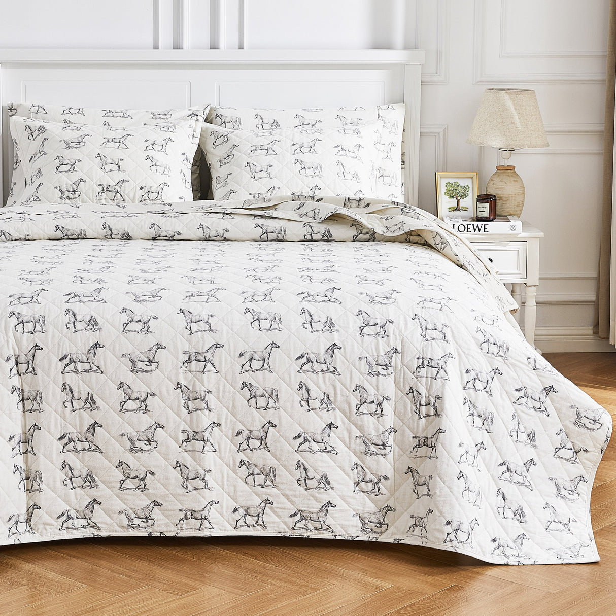Horses Cotton Flannel Quilt Set-Quilt-Parc Decor