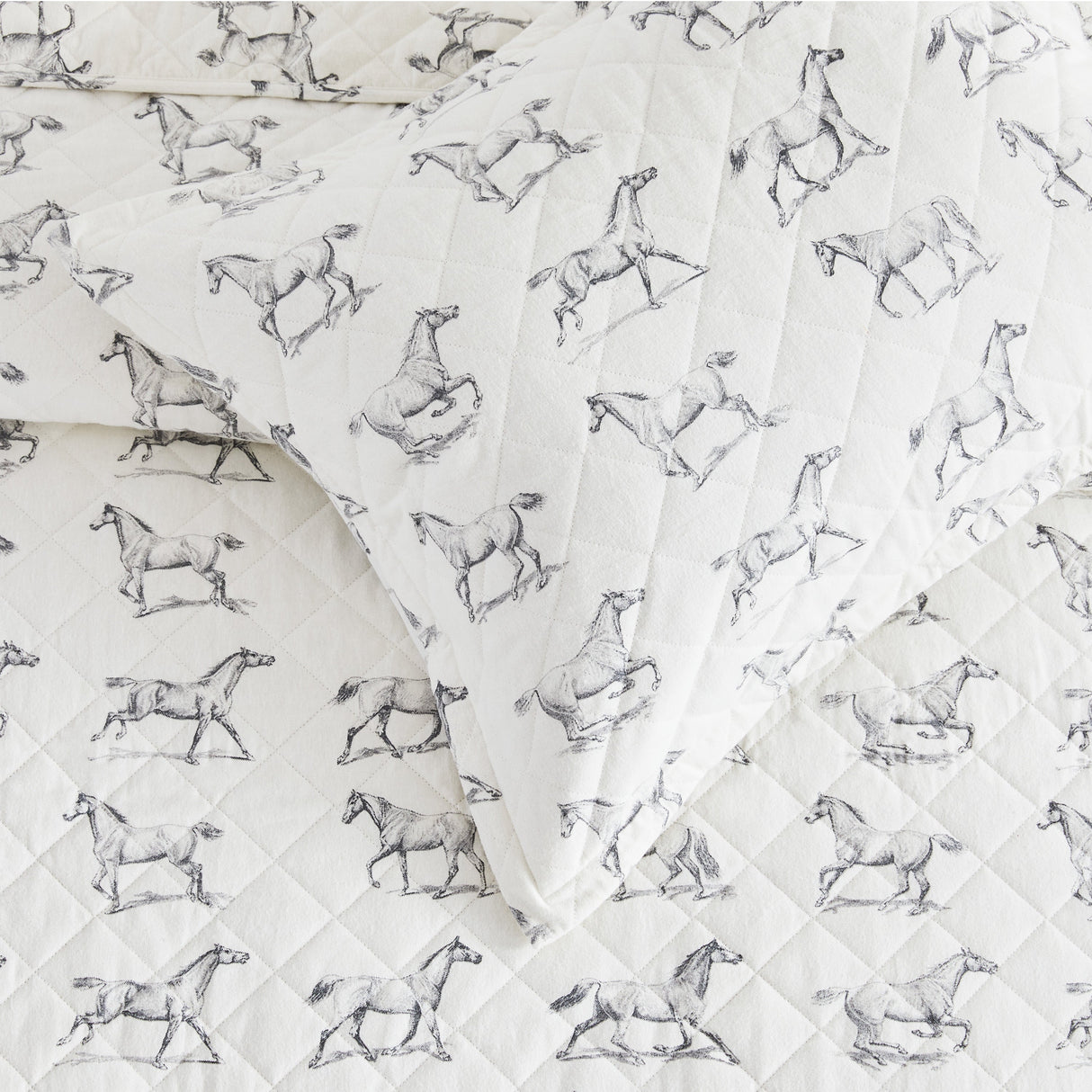 Horses Cotton Flannel Quilt Set-Quilt-Parc Decor