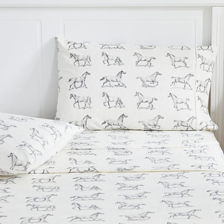 Horses Flannel Sheet Set