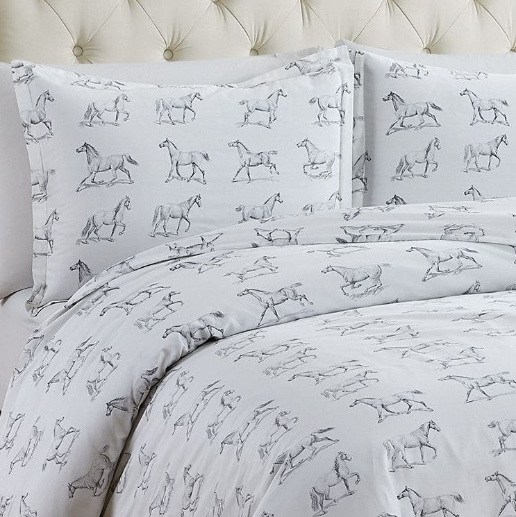 Horses Printed Duvet Set-Duvets-Parc Decor