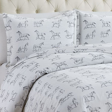 Horses Printed Duvet Set-Duvets-Parc Decor