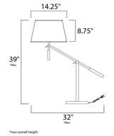 Hotel 28"H 1-Light LED Table Lamp Light Fixture Polished Chrome Finish by Maxim-Table Lamp-Parc Decor