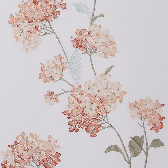 Hydrangea 100% Cotton Embroidered Duvet Cover Set