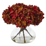 Hydrangea with Vase Silk Flower Arrangement-Arrangement-Parc Decor