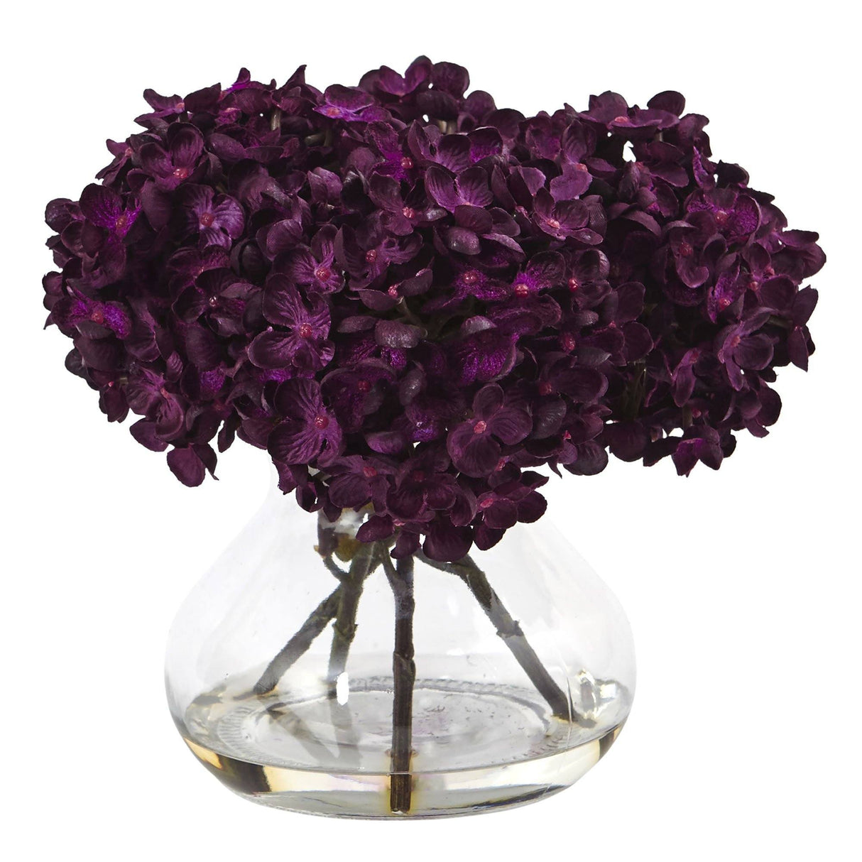 Hydrangea with Vase Silk Flower Arrangement-Arrangement-Parc Decor