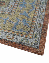 Idris Custom Made Peach, Rust And Beige Turkish Design Hand Knotted Wool Rug