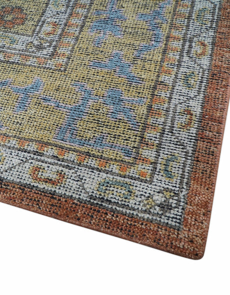 Idris Custom Made Peach, Rust And Beige Turkish Design Hand Knotted Wool Rug
