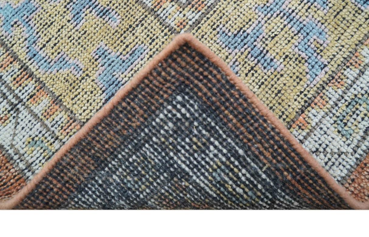 Idris Custom Made Peach, Rust And Beige Turkish Design Hand Knotted Wool Rug