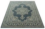 Idris Custom Made Turkish Design Gray And Ivory Hand Knotted Wool Rug