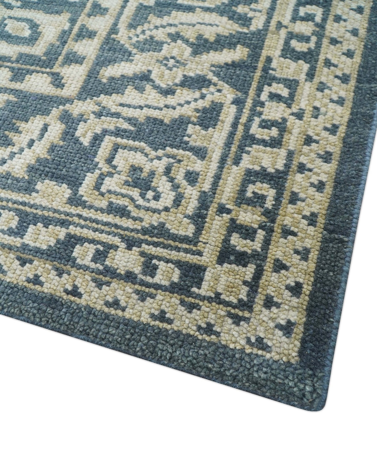 Idris Custom Made Turkish Design Gray And Ivory Hand Knotted Wool Rug