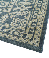 Idris Custom Made Turkish Design Gray And Ivory Hand Knotted Wool Rug