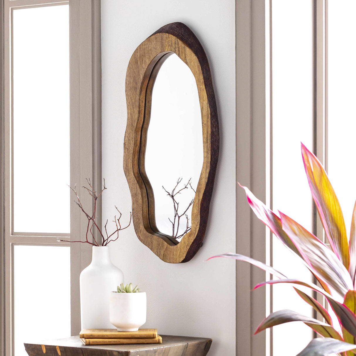 Ilaya Wood Mirror-Mirrors-Parc Decor