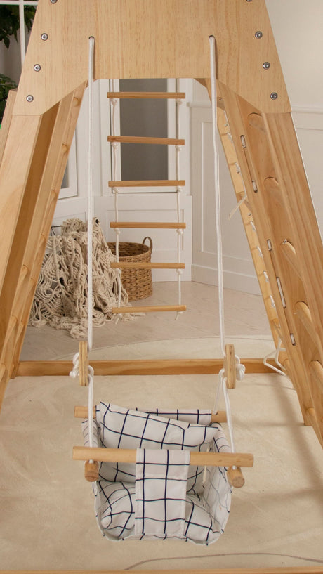 Indoor Baby Swing Seat | Cotton Hammock Swing with Harness | Frame Not Included