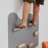 Indoor Rock Wall with Cloud-Shaped Panels & Wooden Climbing Holds for Kids 3-10-Climbing Set-Parc Decor