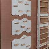 Indoor Rock Wall with Cloud-Shaped Panels & Wooden Climbing Holds for Kids 3-10-Climbing Set-Parc Decor