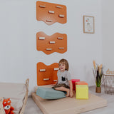 Indoor Rock Wall with Cloud-Shaped Panels & Wooden Climbing Holds for Kids 3-10-Climbing Set-Parc Decor