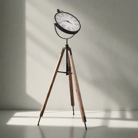 Industrial Antique Tripod Floor Clock-Clocks-Parc Decor