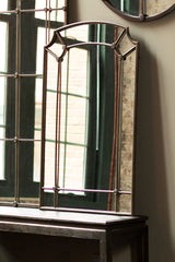 Industrial Chic Arched Wall Mirror with Iron Frame-Mirror-Parc Decor