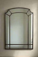 Industrial Chic Arched Wall Mirror with Iron Frame-Mirror-Parc Decor