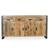 Industrial Reclaimed Wood 4 Door 4 Drawer Sideboard