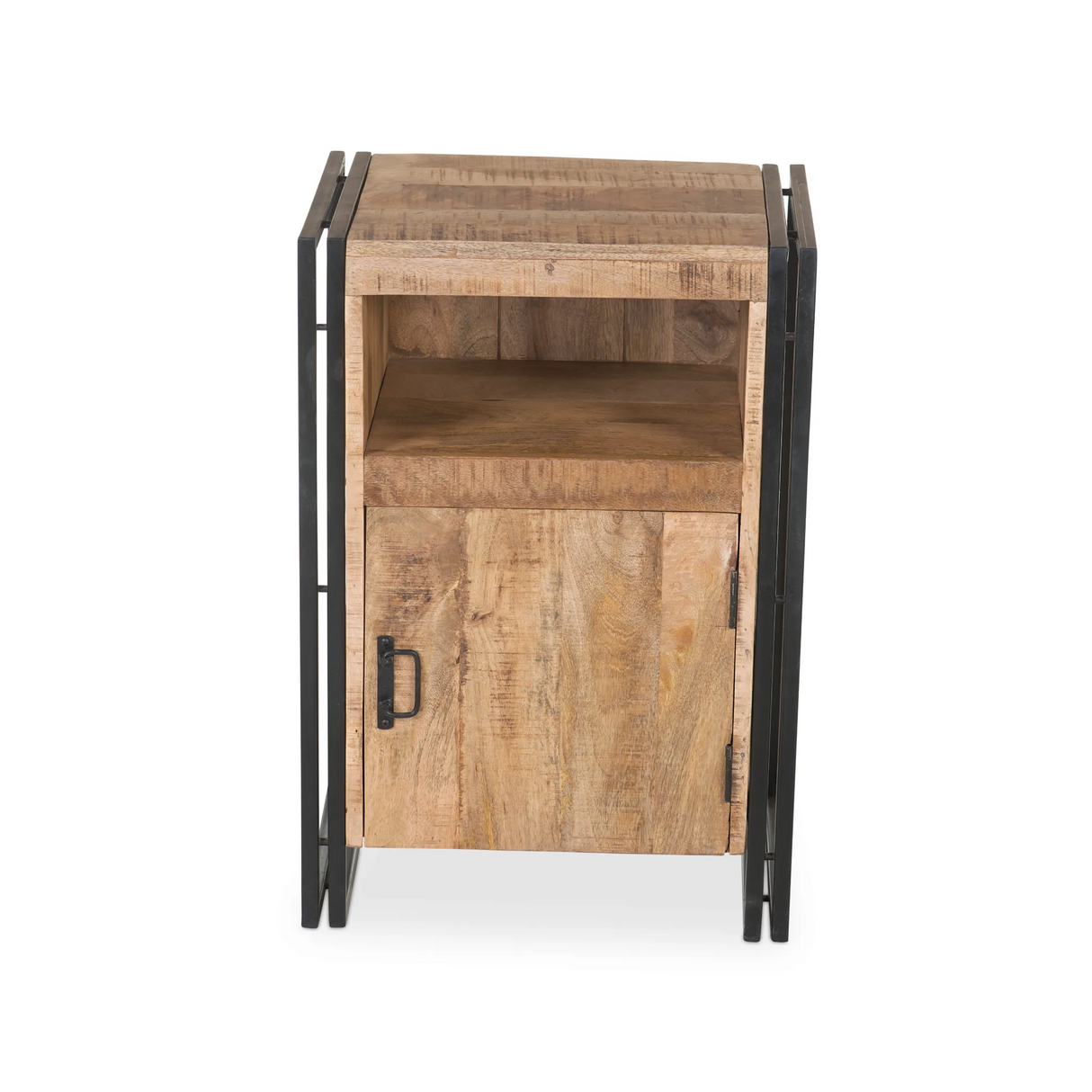 Industrial Reclaimed Wood and Iron Side Table-End table-Parc Decor