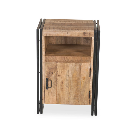 Industrial Reclaimed Wood and Iron Side Table-End table-Parc Decor