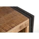 Industrial Reclaimed Wood and Iron Side Table-End table-Parc Decor