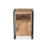 Industrial Reclaimed Wood and Iron Side Table-End table-Parc Decor