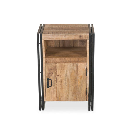 Industrial Reclaimed Wood and Iron Side Table-End table-Parc Decor