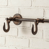 Industrial Three Hook Wall Rack in Cast Iron-wall hooks-Parc Decor