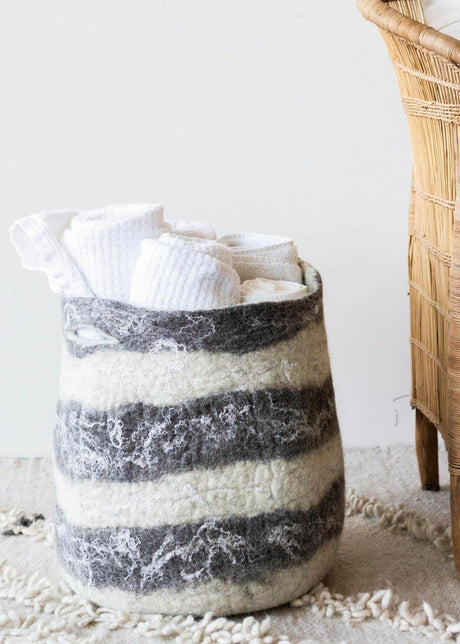 Ingobozi Woven Wool African Storage Basket-Baskets-Parc Decor