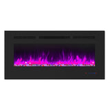 Insert or Wall-Mount Electric Fireplace with Remote Control and Touch Screen in 13 Flame Colors and Base Lights