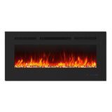 Insert or Wall-Mount Electric Fireplace with Remote Control and Touch Screen in 13 Flame Colors and Base Lights