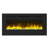 Insert or Wall-Mount Electric Fireplace with Remote Control and Touch Screen in 13 Flame Colors and Base Lights